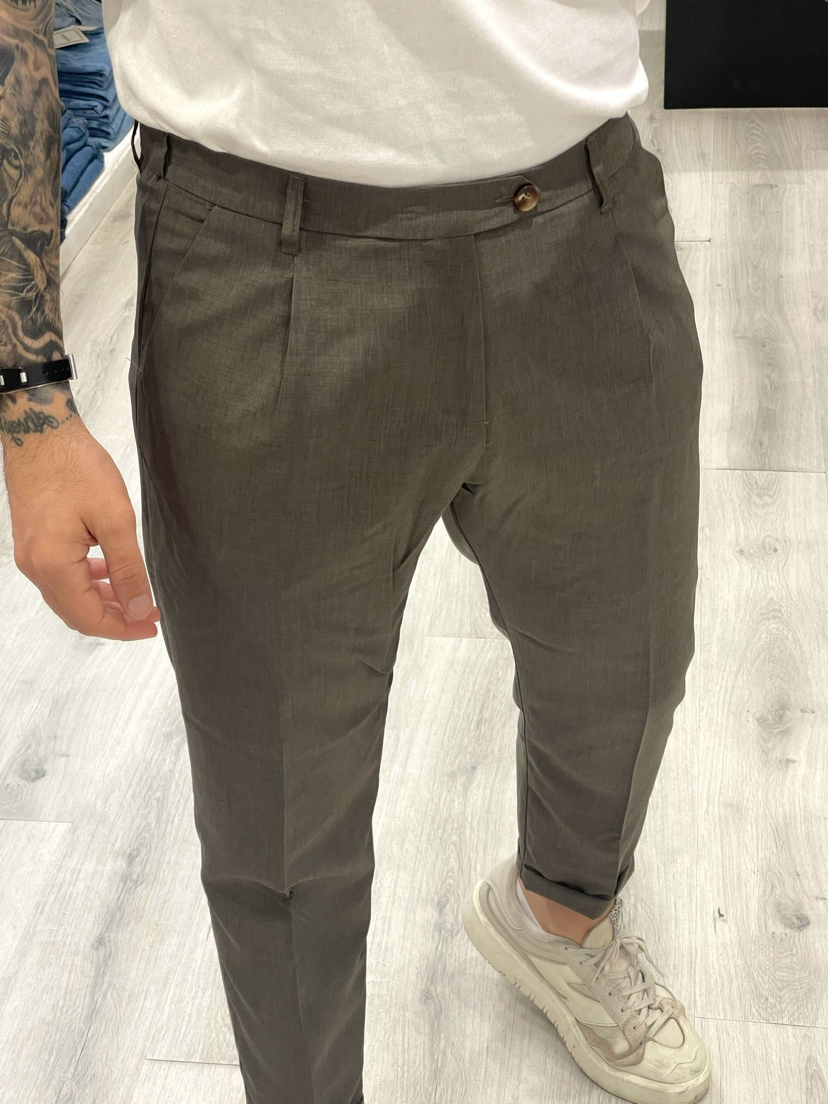Pantalone con elastico - VERDE