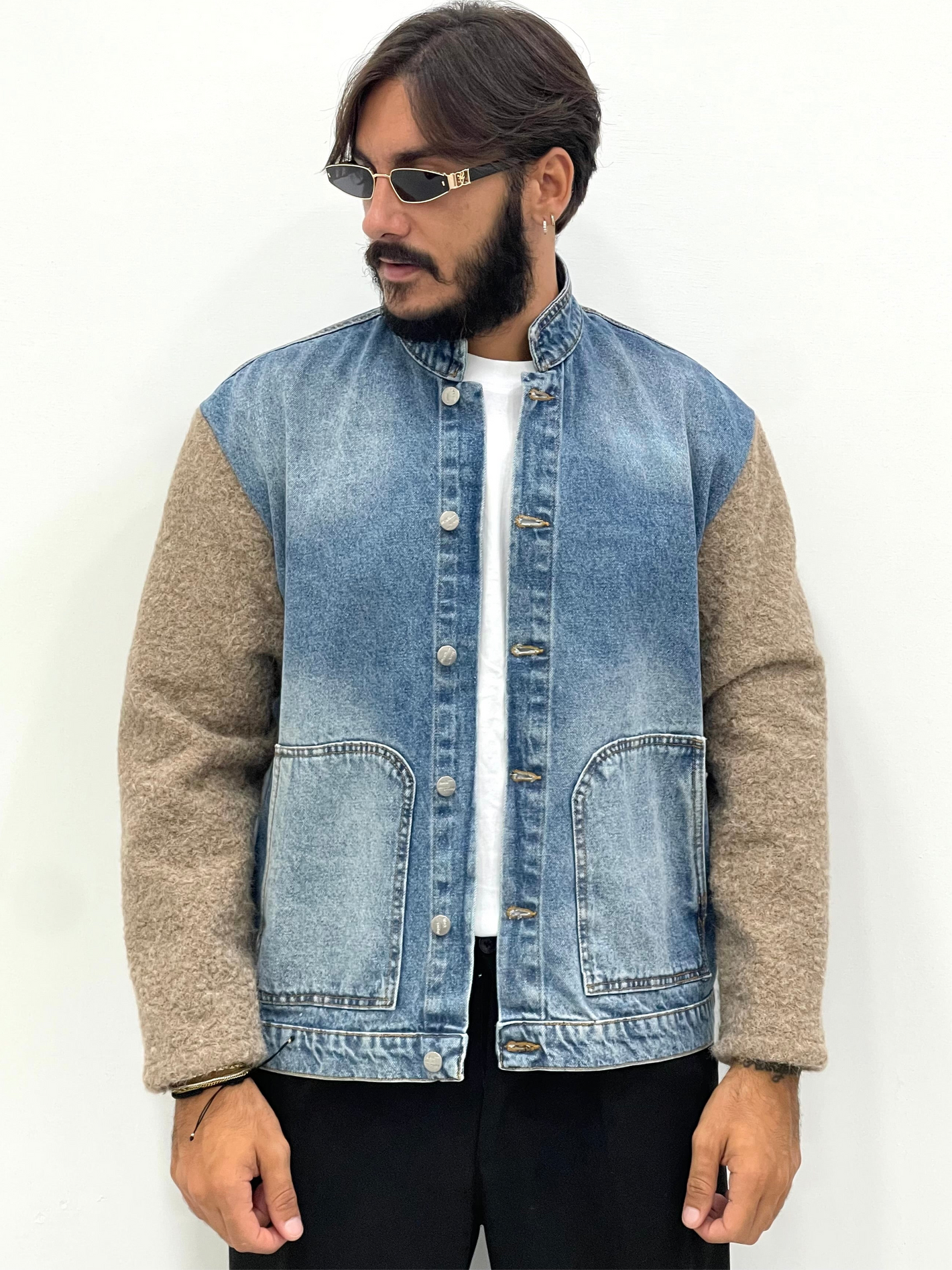 Jacket jeans HONEY con manica Teddy