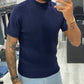 T shirt a costine mezzo collo