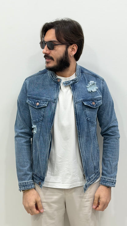 Vaqueros moteros con cremallera