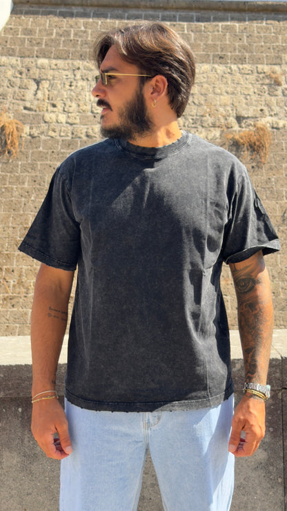 T shirt in cotone - effetto marmo