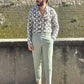 Pantalone sartoriale fascia 5 con risvolto -SALVIA