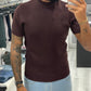 T shirt a costine mezzo collo