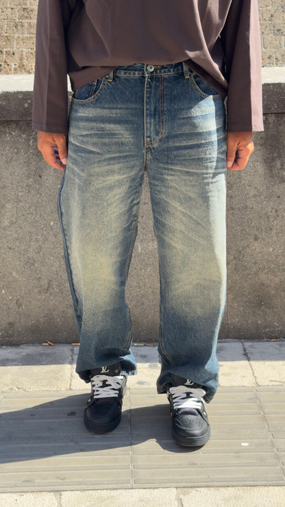 Jeans Baggy effetto sabbiato