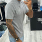 T shirt a costine mezzo collo