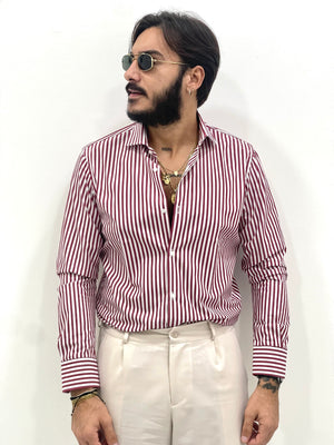 Camicia sartoriale Rigata in 100% cotone