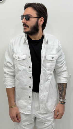 Camicione in jeans bianco