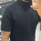 T shirt a costine mezzo collo