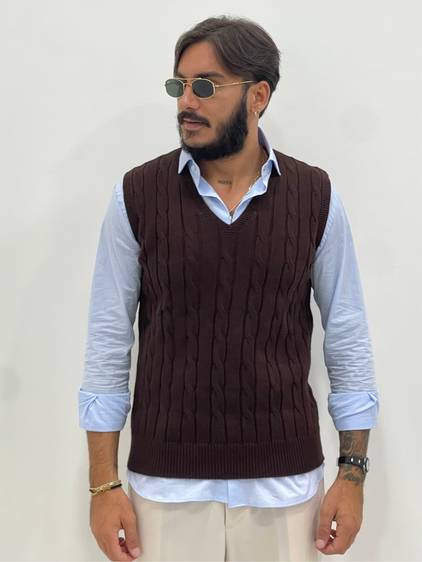 Gilet trama treccia