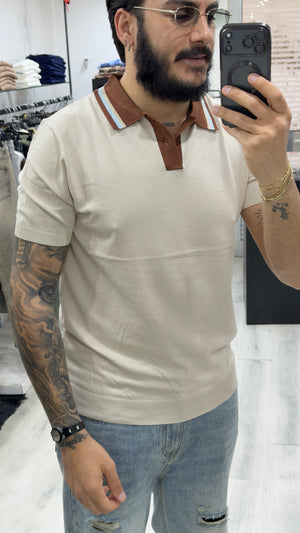 Polo Basic con collo a contrasto