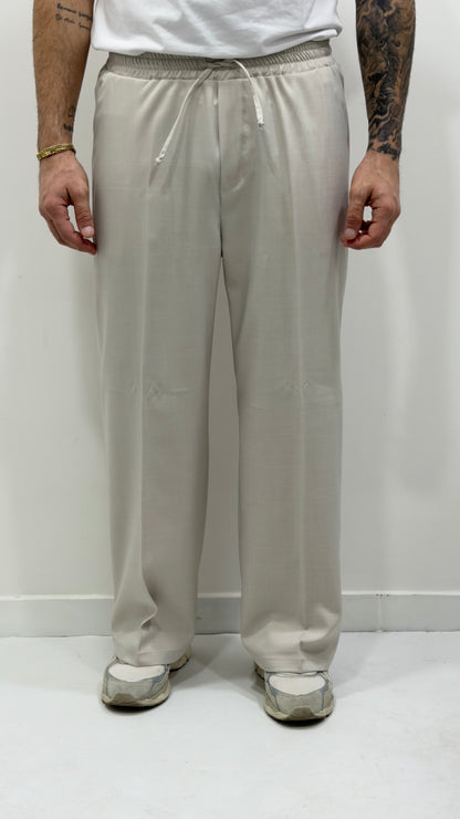 Méga Pantalon Palazzo COUPE LARGE sartorial avec élastique complet à la taille et cordon P/E 2026