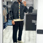 Jacket in ecopelle italiana con bottoni a ciappa