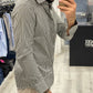 Camicia Sartoriale rigata 100% Cotone - Verde Militare