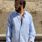 Camicia PATCH riga azzurra