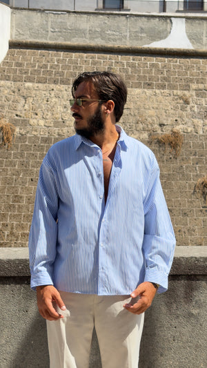 Camicia PATCH riga azzurra