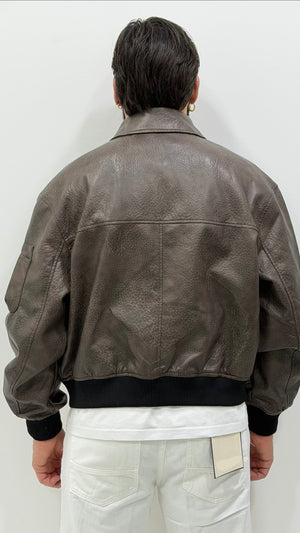 Jacket in ecopelle - BROWN