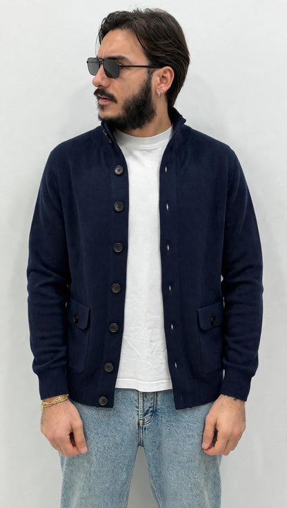 Giacca Cardigan a costine con tasche