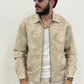 Jacket in pelle Beige