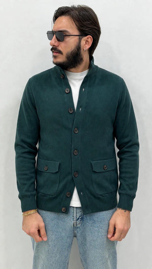 Giacca Cardigan a costine con tasche