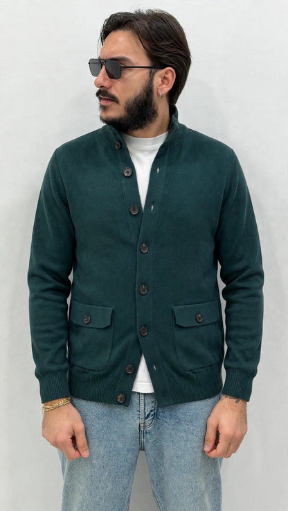 Giacca Cardigan a costine con tasche