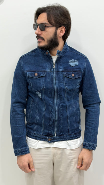 Biker jeans con zip