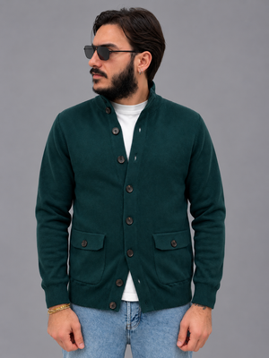 Giacca Cardigan a costine con tasche