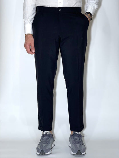 Pantalone sartoriale PREMIUM con mezzo elastico e risvolto fisso - qualità premium