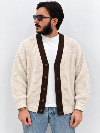 Cardigan Uomo con Toppa e Ricami a contrasto - Baronale35