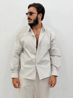 Camicia PATCH riga beige
