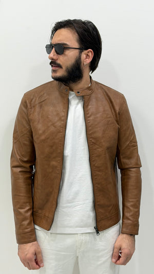 Biker ecopelle - CAMEL