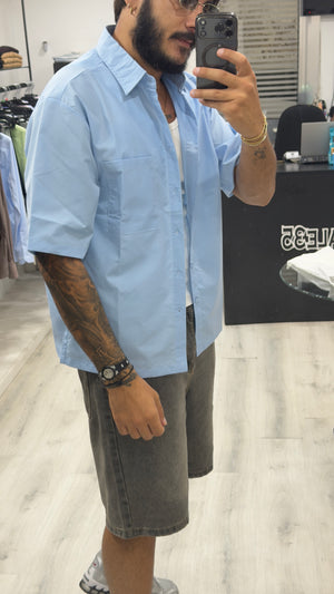 Camicia mezzamanica con taschino
