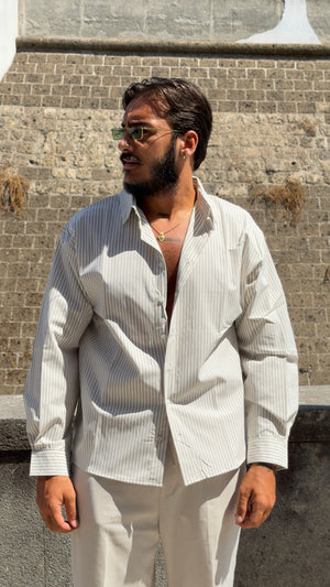 Camicia PATCH riga beige