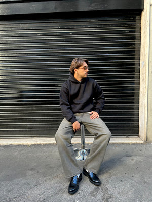 Jeans Grigio slavato fondo largo