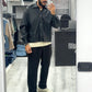 Jacket in ecopelle italiana con bottoni a ciappa