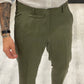Abito monopetto in Lino - Verde militare