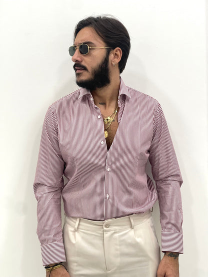 Camicia sartoriale Rigata in 100% cotone