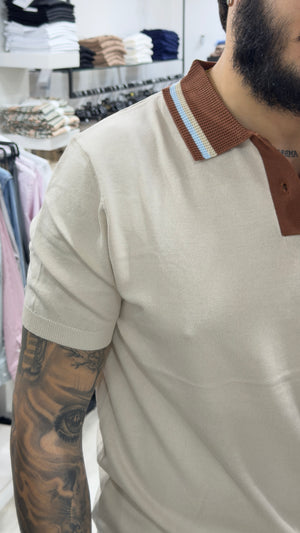 Polo Basic con collo a contrasto