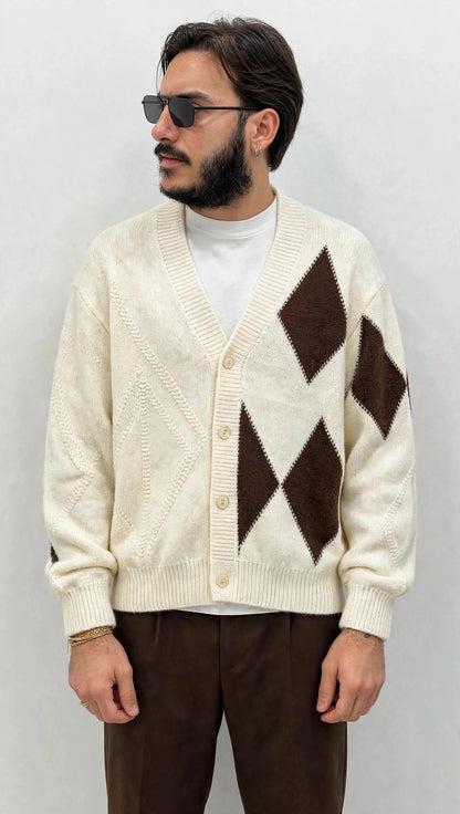 Cardigan con rombi AZTECO