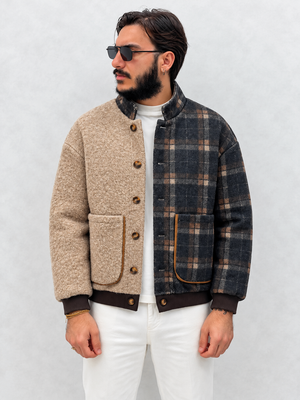 Giacca In Lana Bicolore