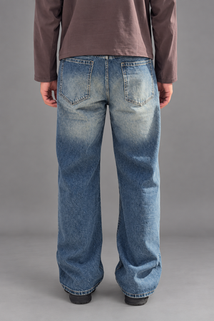 Jeans Baggy effetto sabbiato