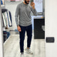 Maglioncino sottile  Basic - Grigio