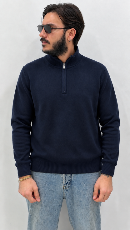 Maglioncino Uomo con mezzazip basic - Baronale35