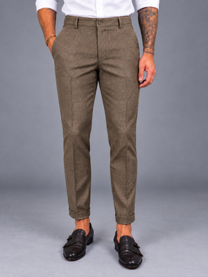Pantalone sartoriale Tessuto spigato con mezzoelastico