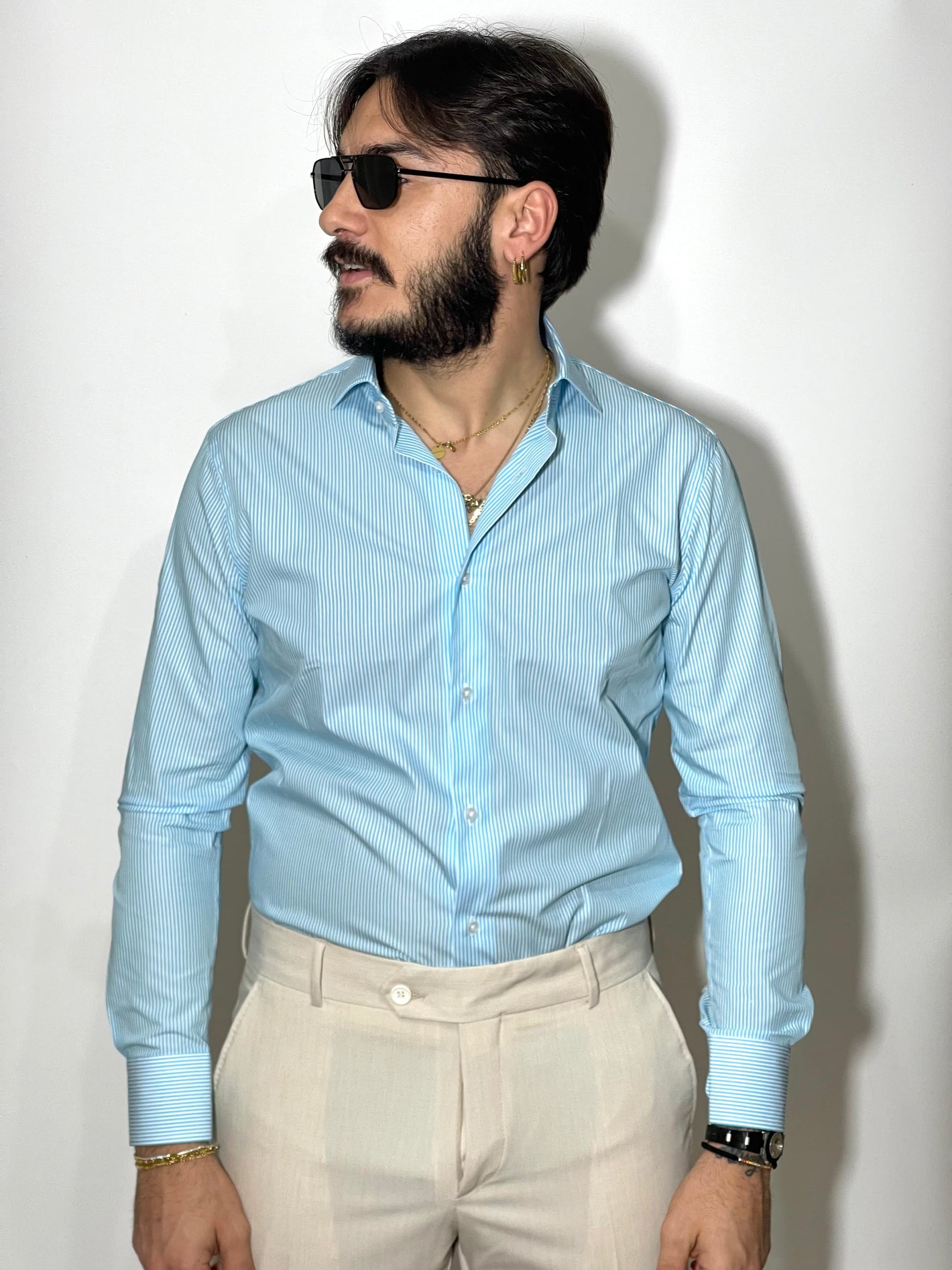 Camicia MYK riga stretta sartoriale