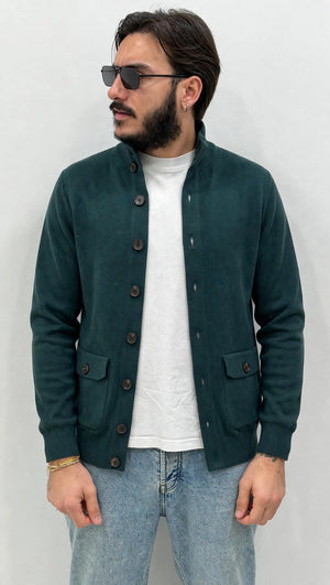 Giacca Cardigan a costine con tasche