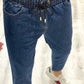 Pantalon palazzo en jean - délavage brut
