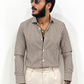 Chemise sur mesure rayée 100 % coton