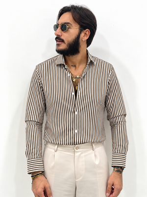 Camicia sartoriale Rigata in 100% cotone