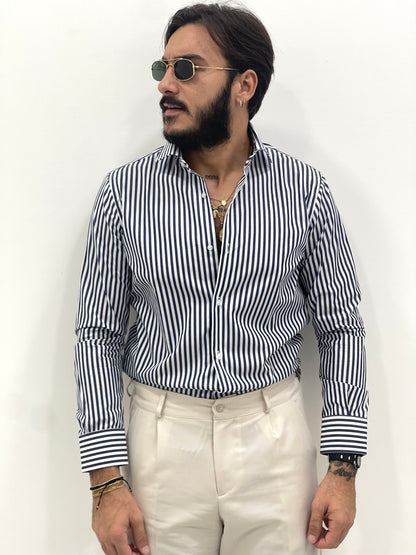 Camicia sartoriale Rigata in 100% cotone