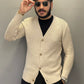 Cardigan in cotone effetto nido d’ape